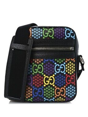 Gucci Black Multicolor GG Canvas Messenger Bag